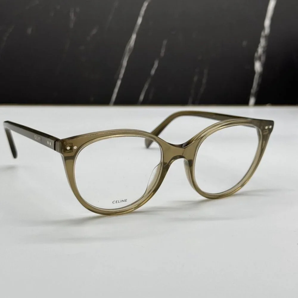 NEW CL50068I 093 CELINE WOMEN CAT EYE EYEGLASSES KHAKI EYEWEAR CELINE